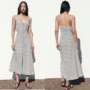 ZARA NEW FLORAL PRINT SLIP DRESS SIZE XS